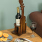 Brown Violin Cello Shaped Vintage Decorative Single Bottle Wine Holder QI003664-Wine Bottle Holders-The Wine Cooler Club