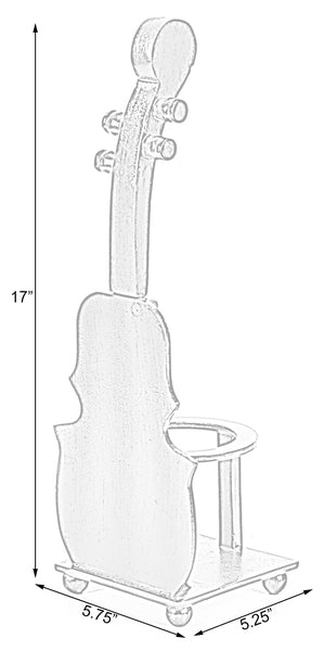 Brown Violin Cello Shaped Vintage Decorative Single Bottle Wine Holder QI003664-Wine Bottle Holders-The Wine Cooler Club