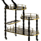 Wood Serving Bar Cart Tea Trolley with 3 Tier Shelves and Rolling Wheels QI003775-Wine Bottle Holders-The Wine Cooler Club