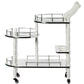 Wood Serving Bar Cart Tea Trolley with 3 Tier Shelves and Rolling Wheels QI003775-Wine Bottle Holders-The Wine Cooler Club