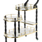 Wood Serving Bar Cart Tea Trolley with 3 Tier Shelves and Rolling Wheels QI003775-Wine Bottle Holders-The Wine Cooler Club