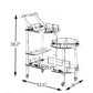 Wood Serving Bar Cart Tea Trolley with 3 Tier Shelves and Rolling Wheels QI003775-Wine Bottle Holders-The Wine Cooler Club