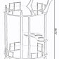 Round Wood Serving Bar Cart Tea Trolley with 2 Tier Shelves and Rolling Wheels QI003779-Wine Bottle Holders-The Wine Cooler Club