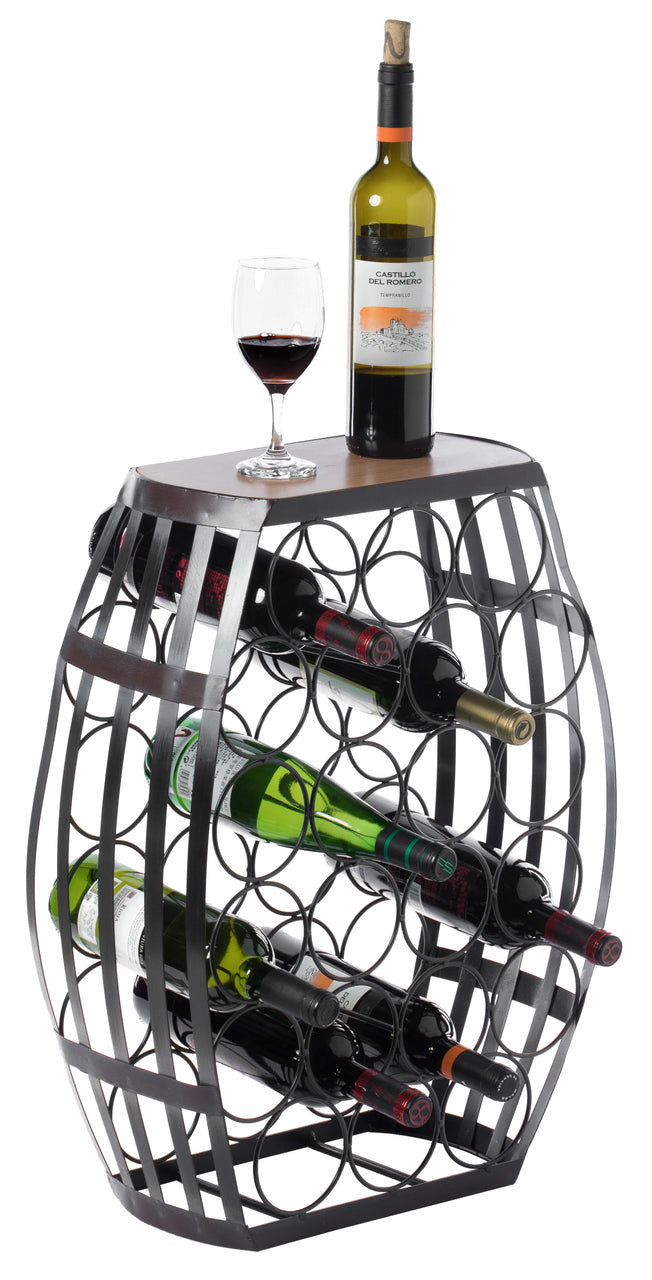 Barrel Shaped 22 Bottles Decorative Table Wine Rack Storage QI003805-Wine Bottle Holders-The Wine Cooler Club
