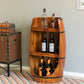 Rustic Wooden Wine Barrel Display Shelf Storage Stand QI003764-Wine Racks-The Wine Cooler Club