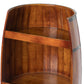 Rustic Wooden Wine Barrel Display Shelf Storage Stand QI003764-Wine Racks-The Wine Cooler Club