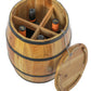 Wine Barrel 4 Sectional Crate With Removable Head Lid QI003766-Wine Bottle Holders-The Wine Cooler Club
