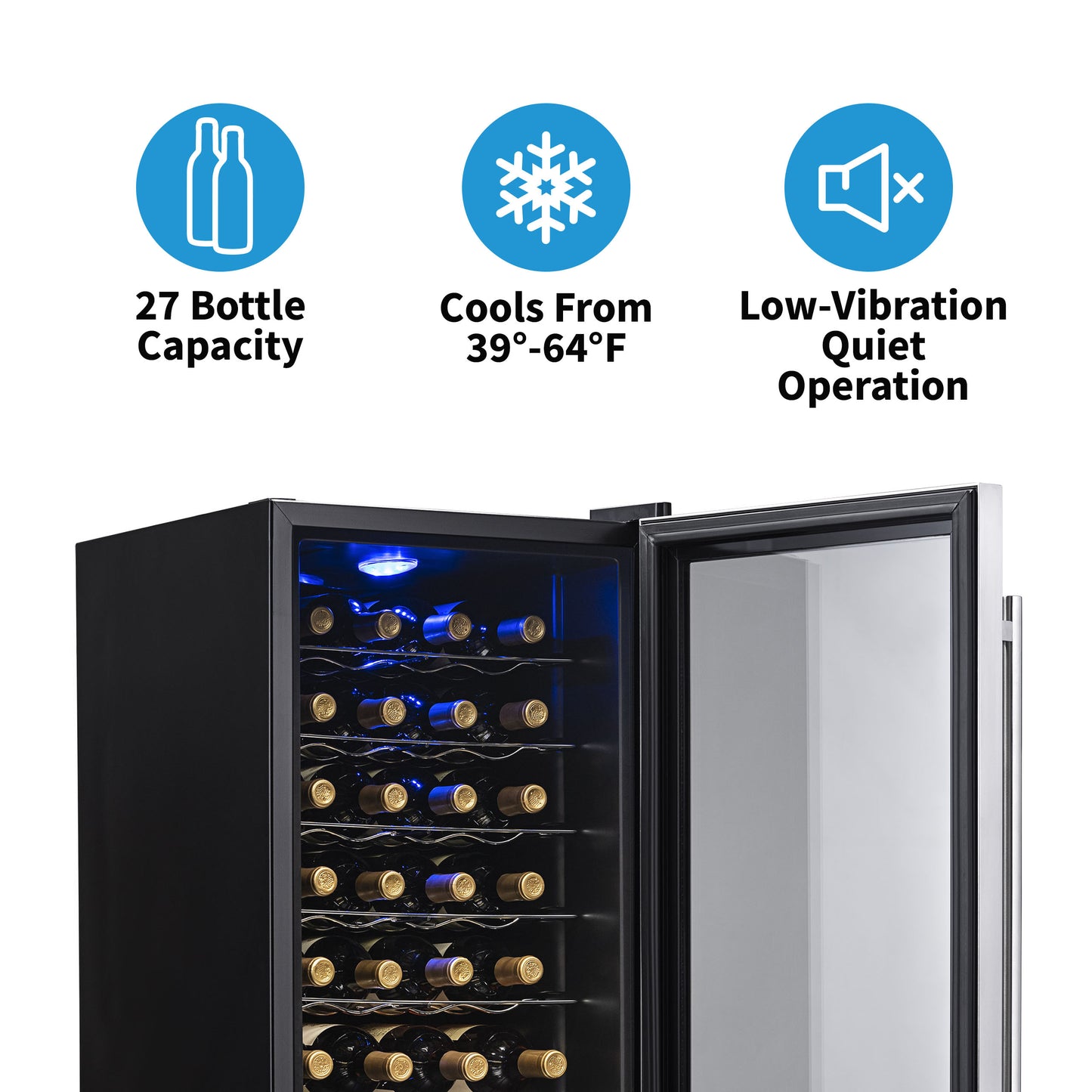 Newair Freestanding 27 Bottle Compressor Wine Fridge AWC-270E-Wine Fridges-The Wine Cooler Club