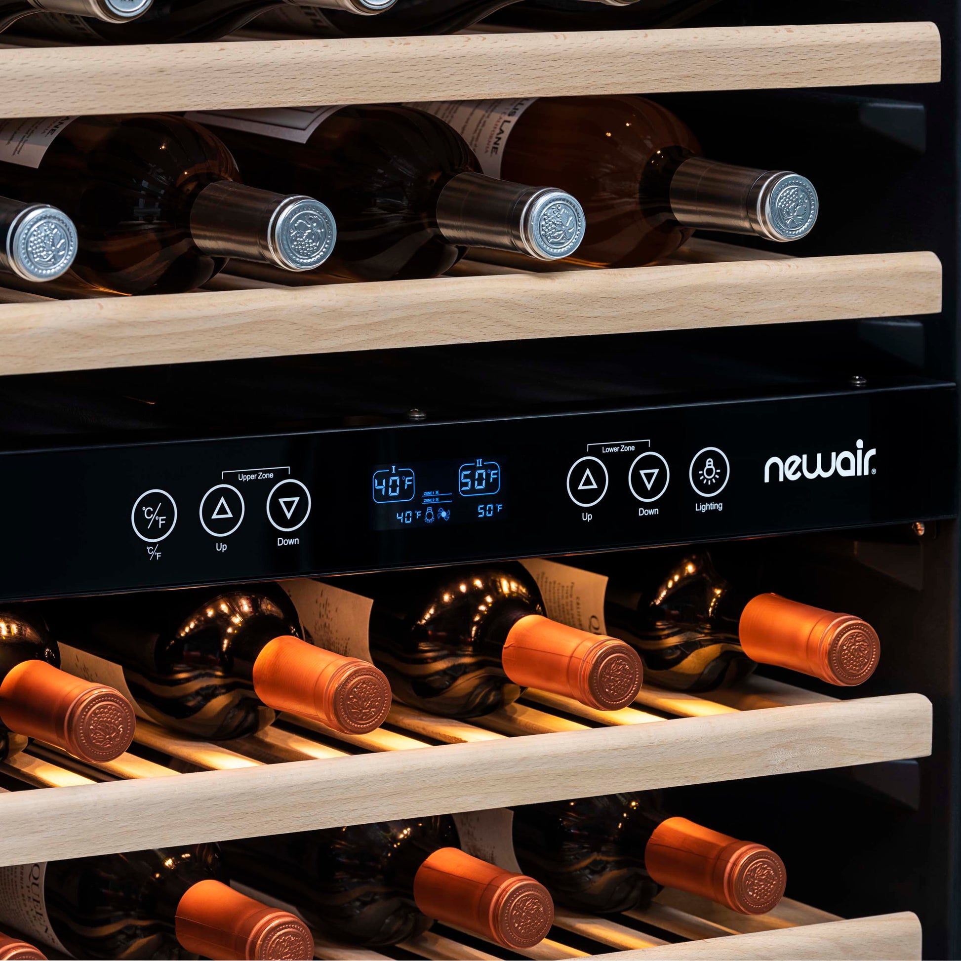 Newair 27” Built-in 116 Bottle Dual Zone Compressor Wine Fridge in Stainless Steel, Quiet Operation with Smooth Rolling Shelves AWR-1160DB-Wine Fridges-The Wine Cooler Club