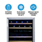 Newair 24” Built-in 46 Bottle Dual Zone Wine Fridge in Stainless Steel, Quiet Operation with Beech Wood Shelves AWR-460DB-Wine Fridges-The Wine Cooler Club