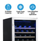 Newair 24" Built-In 52 Bottle Compressor Wine Fridge in Stainless Steel with Premium Beech Wood Shelves AWR-520SB-Wine Fridges-The Wine Cooler Club
