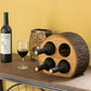 Round Wood Log Style with Bark 4 Bottle Countertop Wine Rack Holder QI003887-Wine Bottle Holders-The Wine Cooler Club
