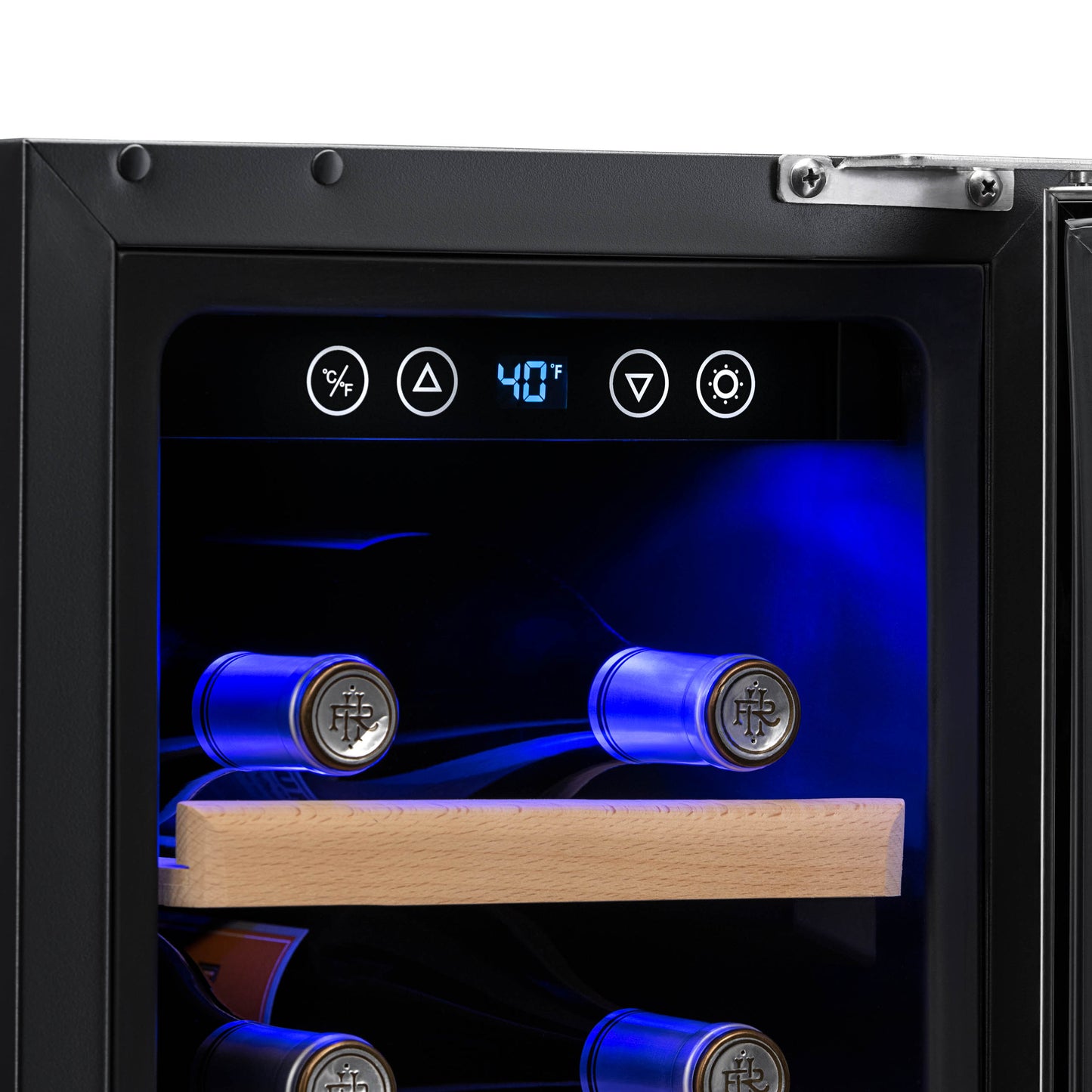 Newair 12" Built-In 19 Bottle Wine Fridge in Stainless Steel, with Premium Beech Wood Shelves AWR-190SB-Wine Fridges-The Wine Cooler Club