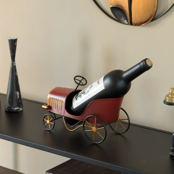 Metal Figurine Car Shaped Vintage Wine Single Bottle Holder Stand Rack QI004318-Wine Bottle Holders-The Wine Cooler Club