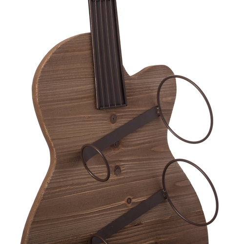 Black Metal Guitar Shaped Wine Rack Holder for Living Room, Dining, or Entryway QI004274-Wine Racks-The Wine Cooler Club