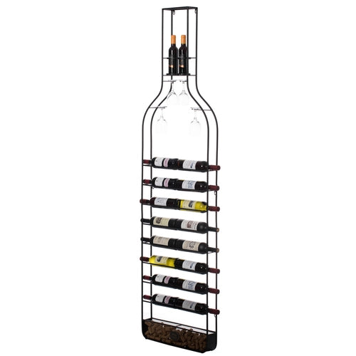 Big Vintage Decorative Metal Bottle Shaped Wine Bottle Holder for Living Room, Dining, or Entryway QI004275-Wine Racks-The Wine Cooler Club