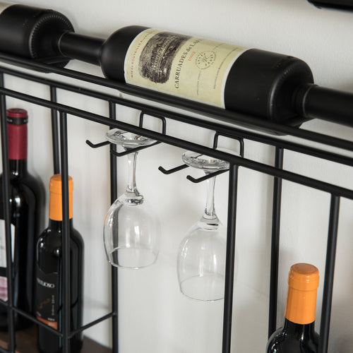 Vintage Decorative Modern Black Metal Round Wall Mounted Wine Display Rack QI004276-Wine Racks-The Wine Cooler Club