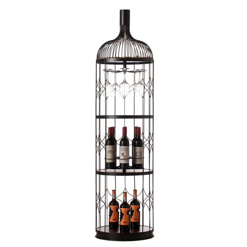Creative Bottle Shaped Black Wine Holder Rack Holder for Dining Room, Office, and Entryway QI004472-Wine Racks-The Wine Cooler Club