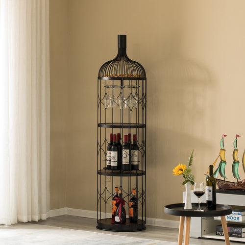 Creative Bottle Shaped Black Wine Holder Rack Holder for Dining Room, Office, and Entryway QI004472-Wine Racks-The Wine Cooler Club