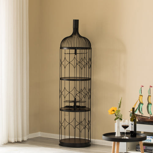 Creative Bottle Shaped Black Wine Holder Rack Holder for Dining Room, Office, and Entryway QI004472-Wine Racks-The Wine Cooler Club