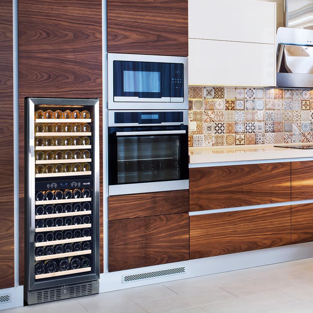 Newair 27” Built-in 116 Bottle Dual Zone Compressor Wine Fridge in Stainless Steel, Quiet Operation with Smooth Rolling Shelves AWR-1160DB-Wine Fridges-The Wine Cooler Club