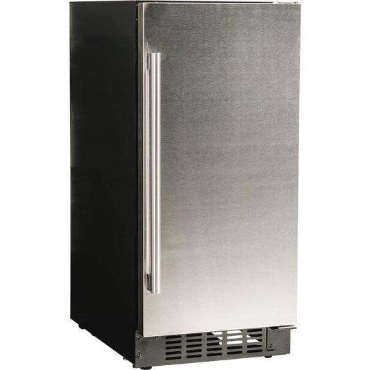 Azure 15 Inch Compact Refrigerator with Blue LED Lighting, Field Reversible Door, 3 cu. ft. Capacity: Stainless Steel-Beverage Fridges-The Wine Cooler Club