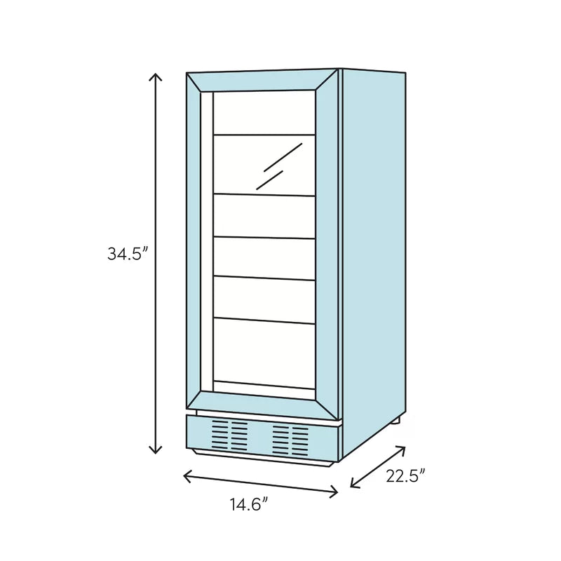 Azure 15 Inch Beverage Center , Field Reversible Door, 3 cu. ft. Capacity: Panel Ready-Glass-Wine Coolers-The Wine Cooler Club