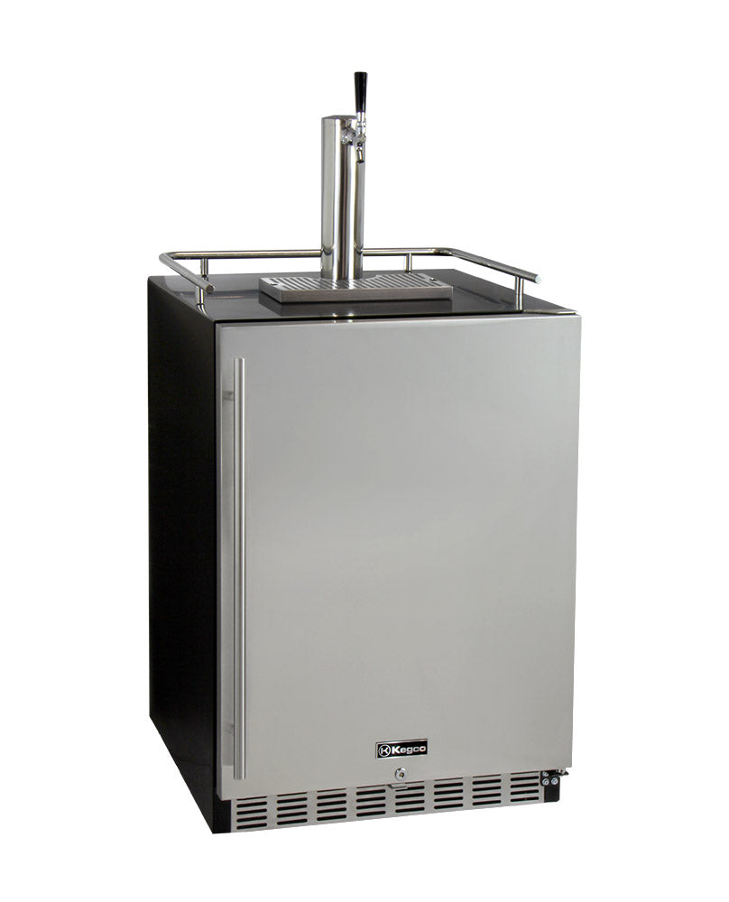 24" Wide Cold Brew Coffee Single Tap Black Commercial Built-In Right Hinge Kegerator-Kegerators-The Wine Cooler Club
