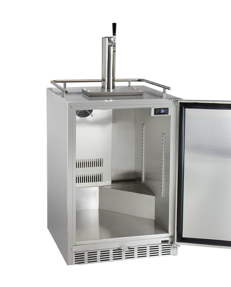 24" Wide Cold Brew Coffee Single Tap All Stainless Steel Outdoor Built-In Right Hinge Kegerator-Kegerators-The Wine Cooler Club