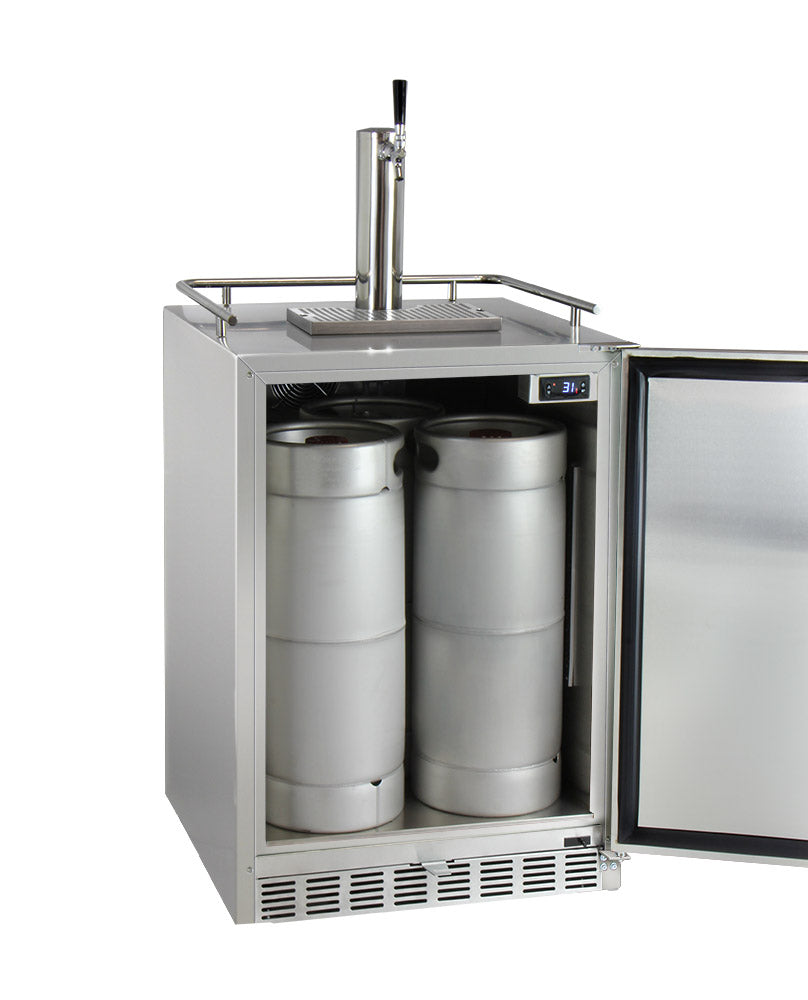 24" Wide Cold Brew Coffee Single Tap All Stainless Steel Outdoor Built-In Right Hinge Kegerator-Kegerators-The Wine Cooler Club