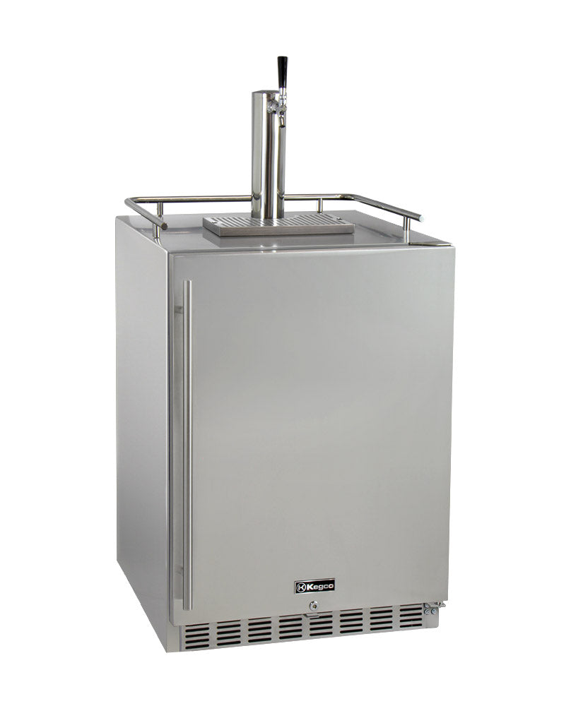 24" Wide Cold Brew Coffee Single Tap All Stainless Steel Outdoor Built-In Right Hinge Kegerator-Kegerators-The Wine Cooler Club