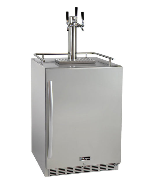 24" Wide Triple Tap All Stainless Steel Outdoor Built-In Right Hinge Kegerator with Kit-Kegerators-The Wine Cooler Club