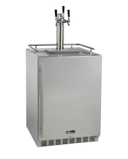 24" Wide Cold Brew Coffee Triple Tap All Stainless Steel Outdoor Built-In Right Hinge Kegerator-Kegerators-The Wine Cooler Club