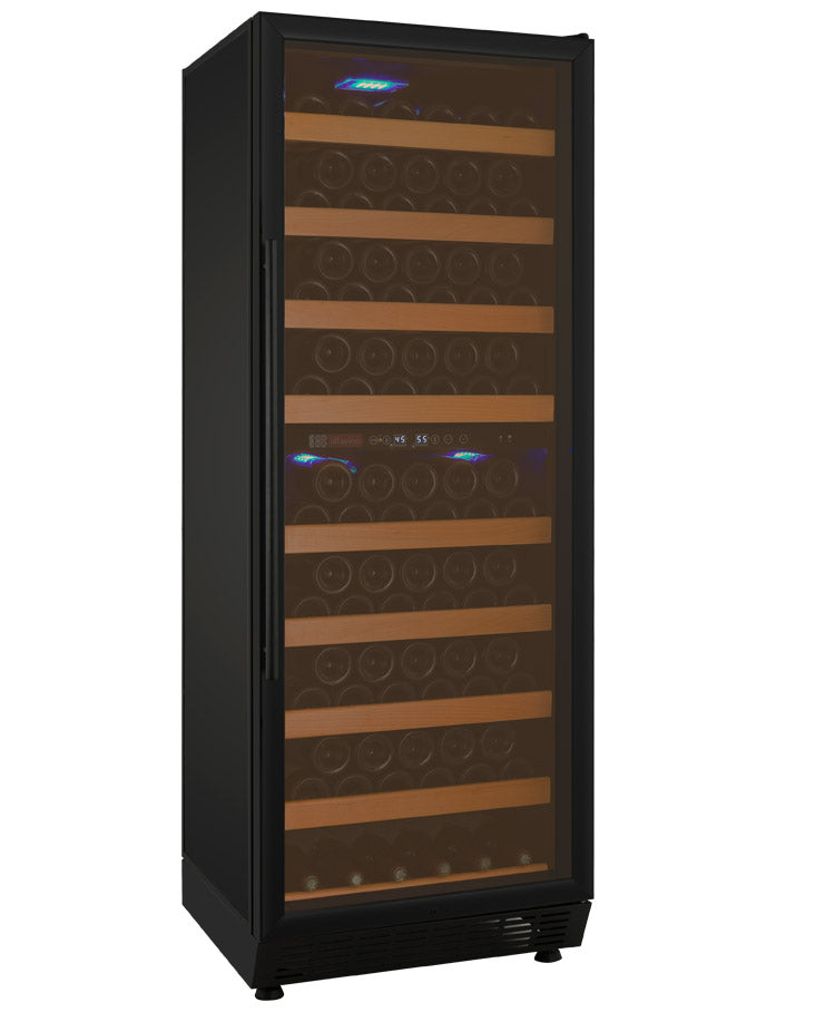 24" Wide Vite II Tru-Vino 99 Bottle Dual Zone Black Right Hinge Wine Refrigerator - AO YHWR99-2BR20-Wine Coolers-The Wine Cooler Club