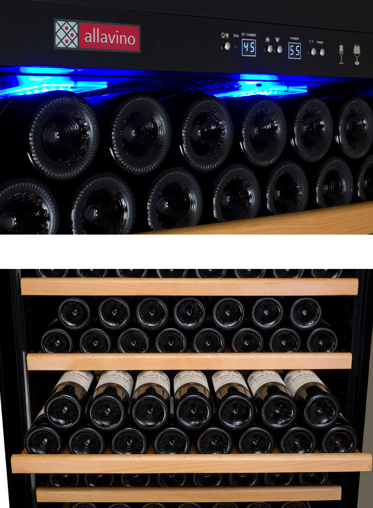 63" Wide Vite II Tru-Vino 554 Bottle Dual Zone Stainless Steel Side-by-Side Wine Refrigerator - BF 2X-YHWR305-1S20-Wine Coolers-The Wine Cooler Club