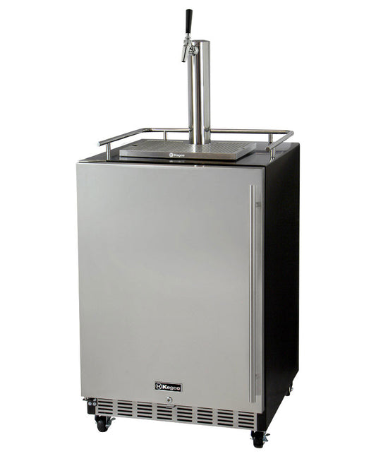 24" Wide Single Tap Stainless Steel Commercial Built-In Left Hinge Kegerator with Kit-Kegerators-The Wine Cooler Club