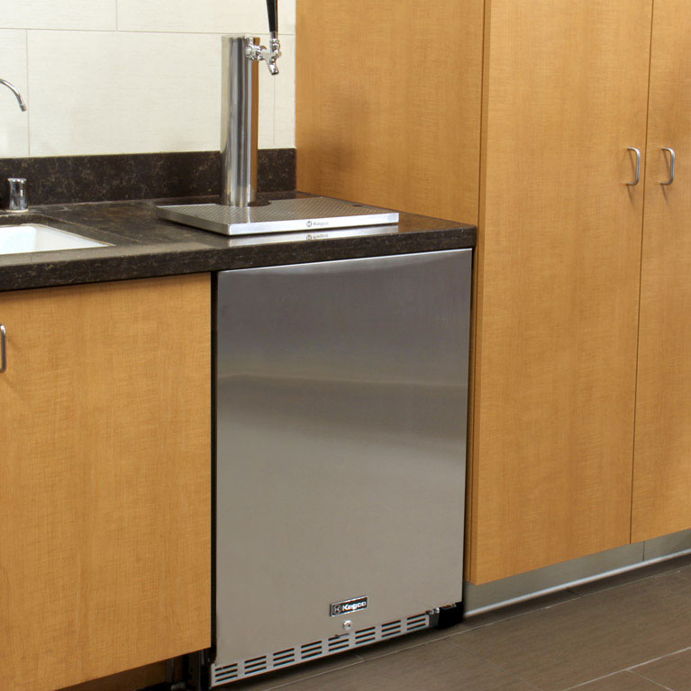 24" Wide Single Tap Stainless Steel Built-In Left Hinge ADA Kegerator with Kit-Kegerators-The Wine Cooler Club