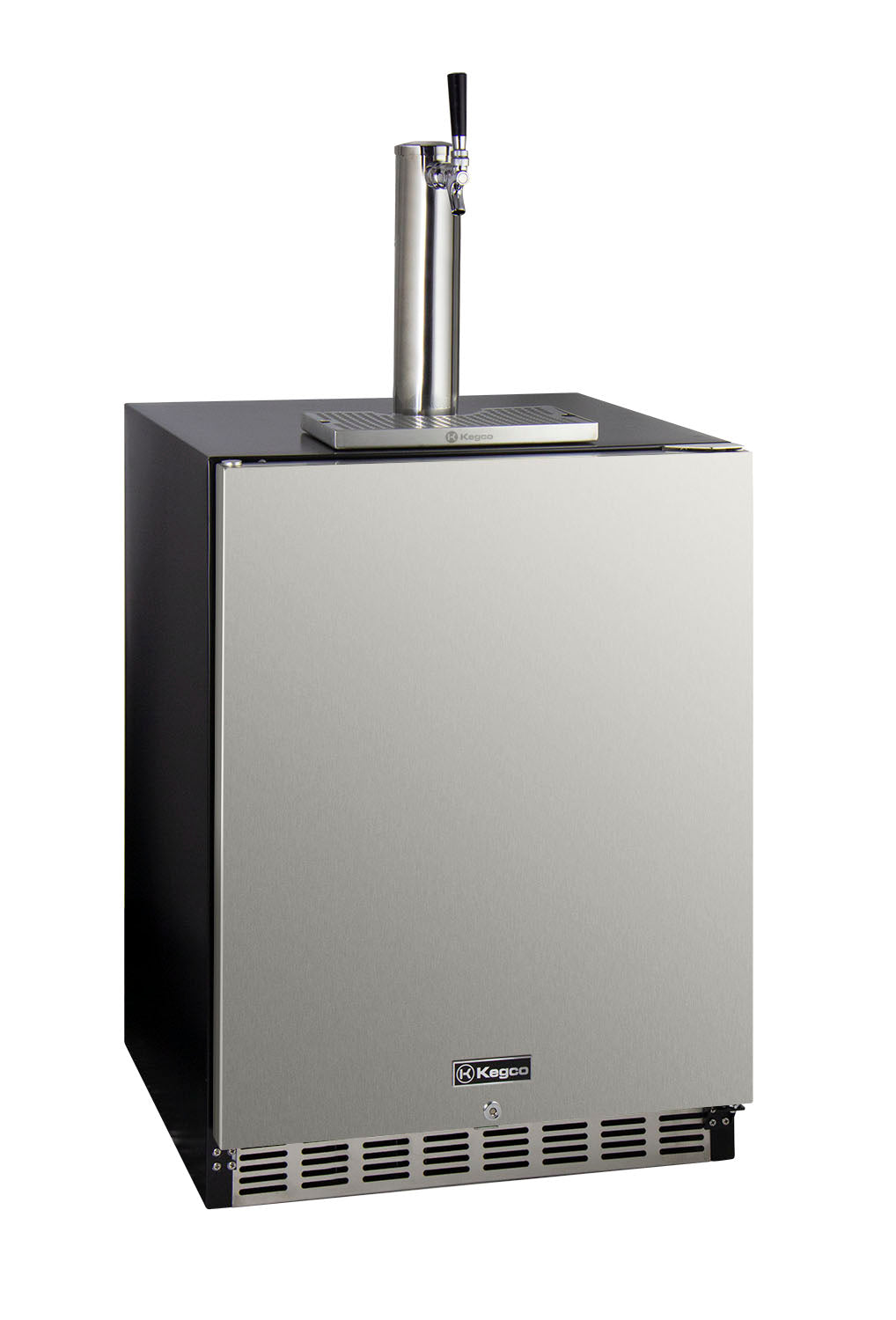 24" Wide Single Tap Stainless Steel Built-In Left Hinge ADA Kegerator with Kit-Kegerators-The Wine Cooler Club
