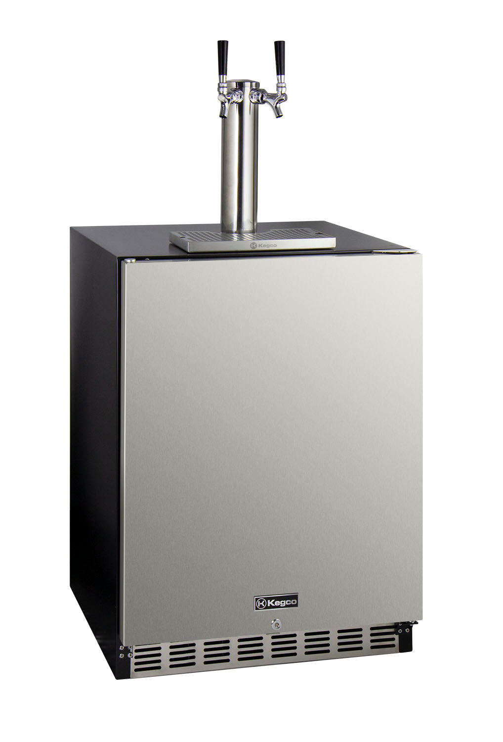 24" Wide Dual Tap Stainless Steel Built-In Left Hinge ADA Kegerator with Kit-Kegerators-The Wine Cooler Club
