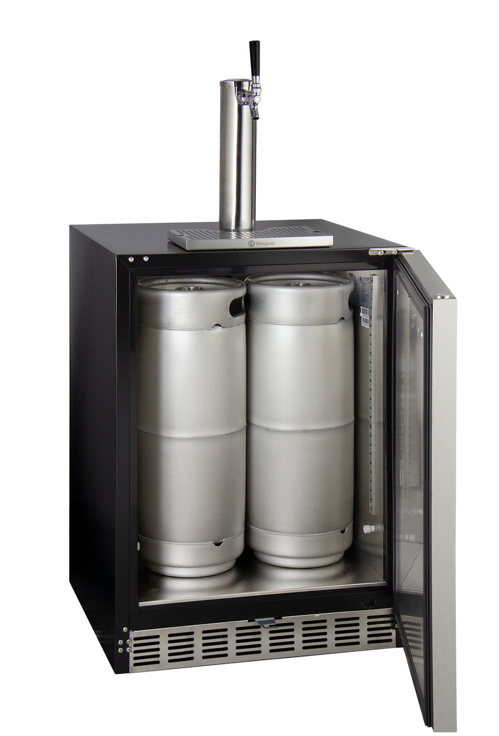 24" Wide Single Tap Stainless Steel Built-In Left Hinge ADA Kegerator with Kit-Kegerators-The Wine Cooler Club