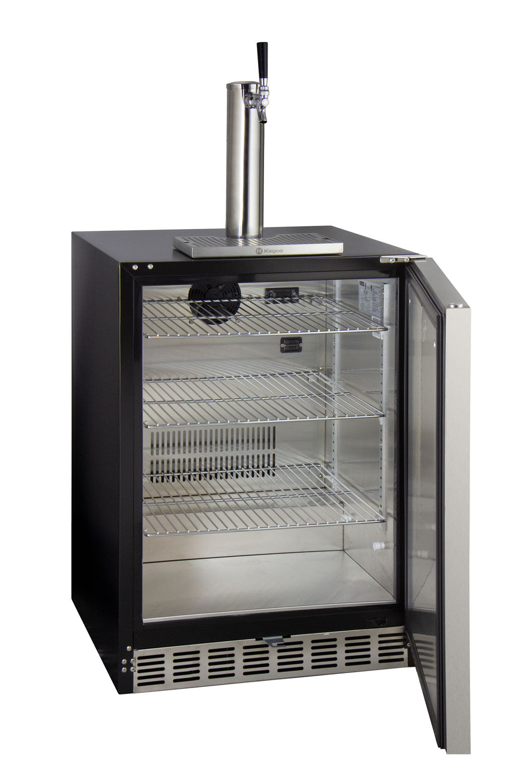 24" Wide Single Tap Stainless Steel Built-In Left Hinge ADA Kegerator with Kit-Kegerators-The Wine Cooler Club