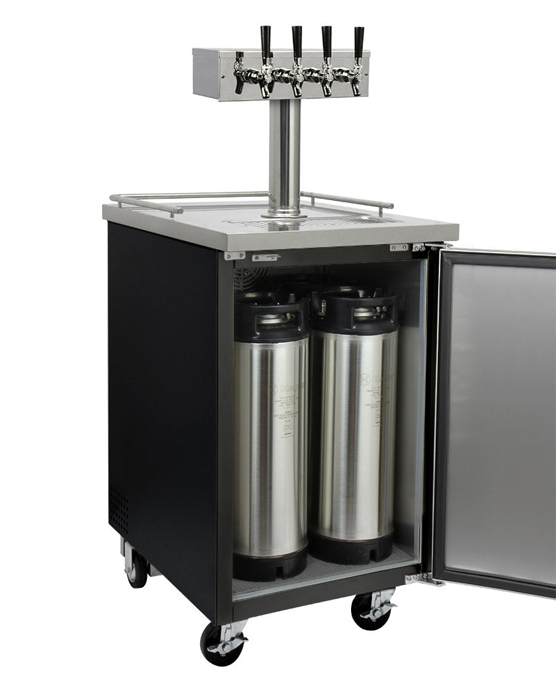 24" Wide Cold Brew Coffee Four Tap Black Commercial Kegerator-Kegerators-The Wine Cooler Club