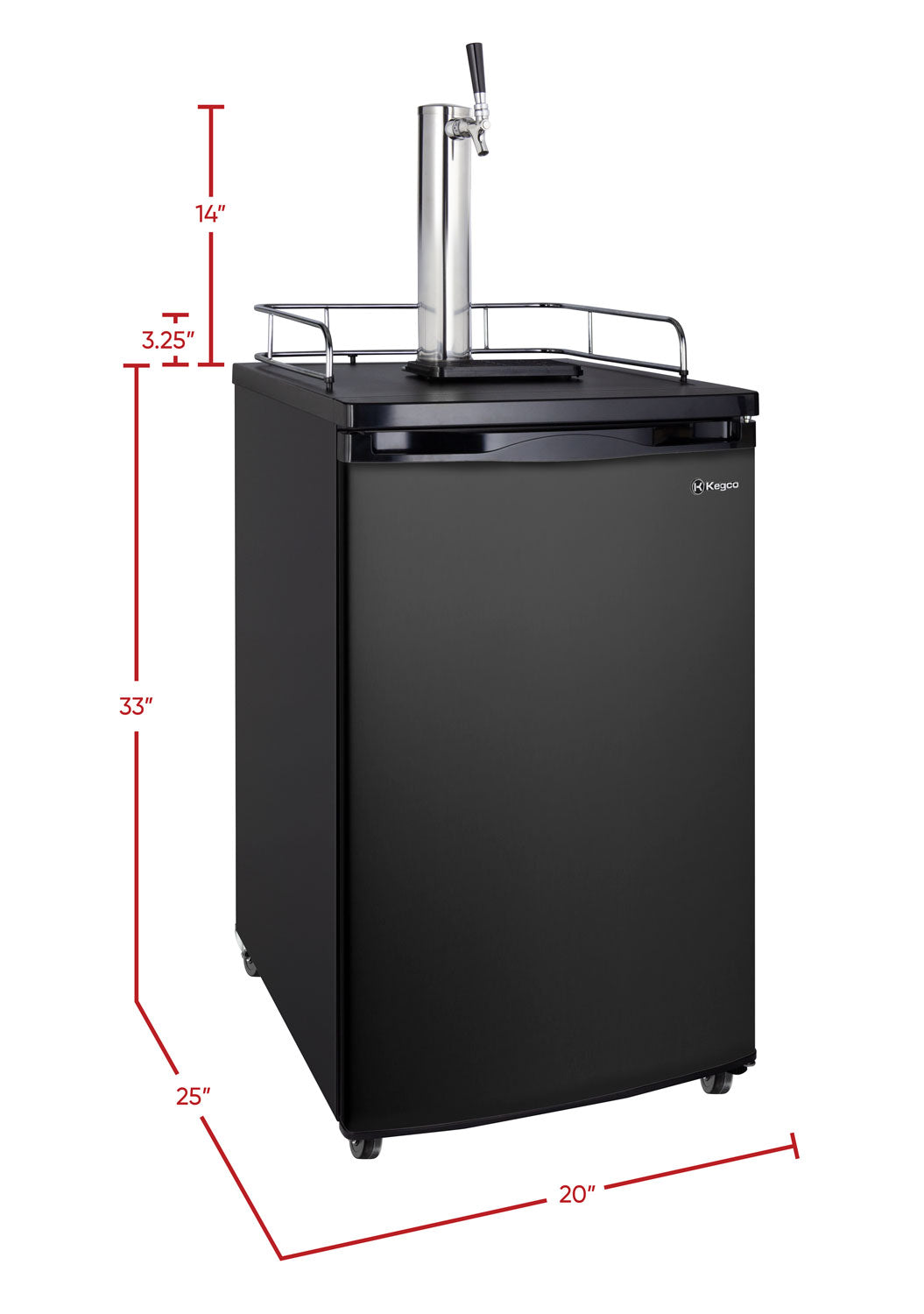 20" Wide Single Tap Black Kegerator-Kegerators-The Wine Cooler Club