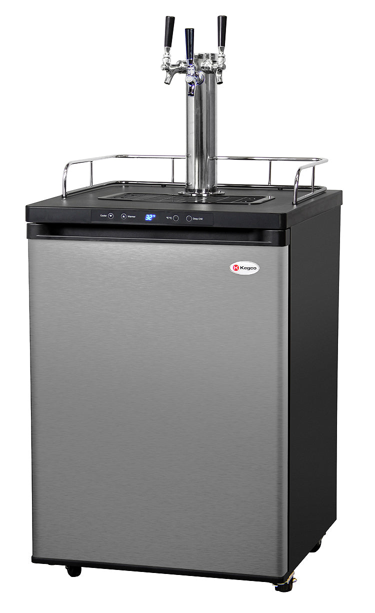 24" Wide Homebrew Triple Tap Stainless Steel Digital Kegerator-Kegerators-The Wine Cooler Club