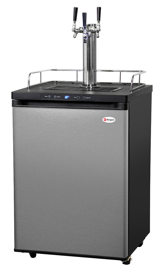 24" Wide Kombucha Triple Tap Stainless Steel Kegerator-Kegerators-The Wine Cooler Club