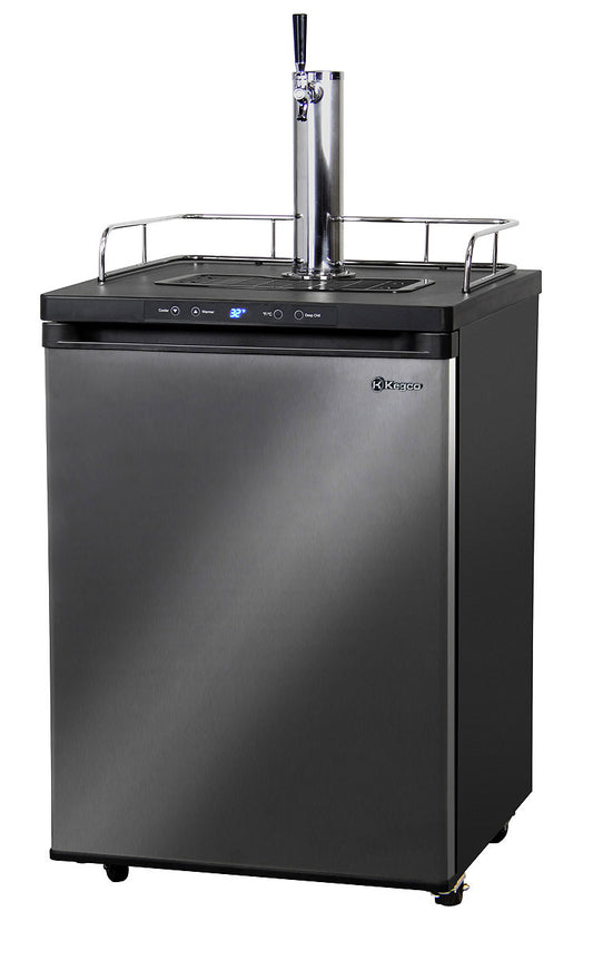 24" Wide Homebrew Single Tap Black Stainless Steel Digital Kegerator-Kegerators-The Wine Cooler Club