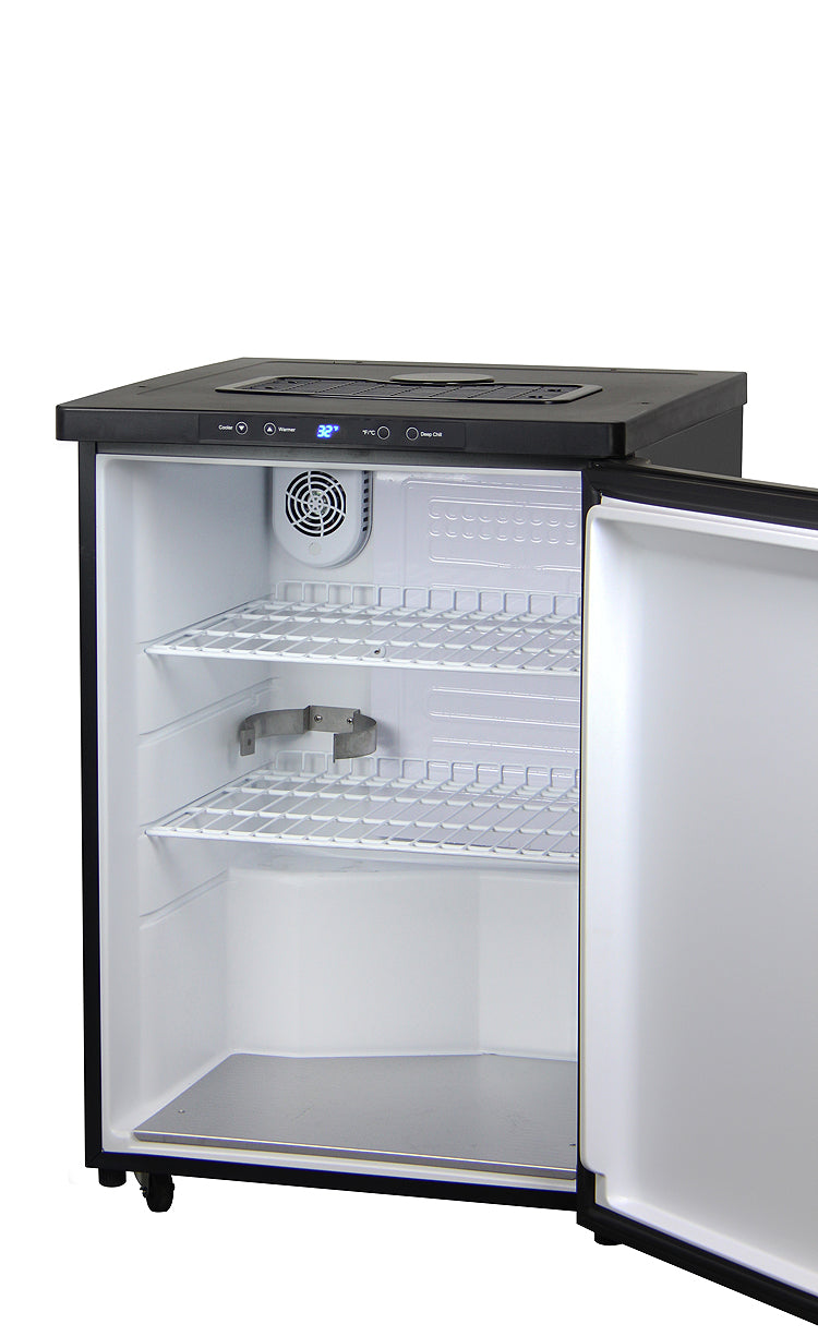 24" Wide Kombucha Triple Tap Black Kegerator-Kegerators-The Wine Cooler Club