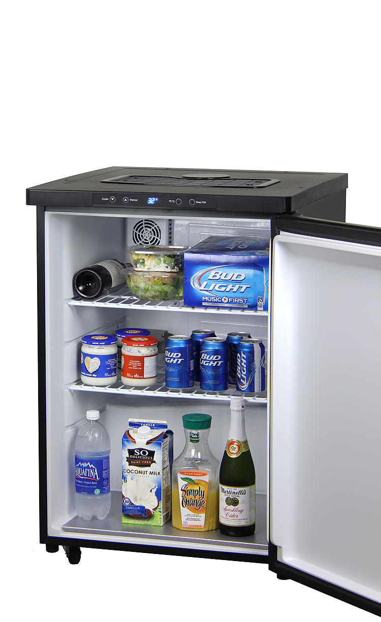 24" Wide Kombucha Triple Tap Black Kegerator-Kegerators-The Wine Cooler Club