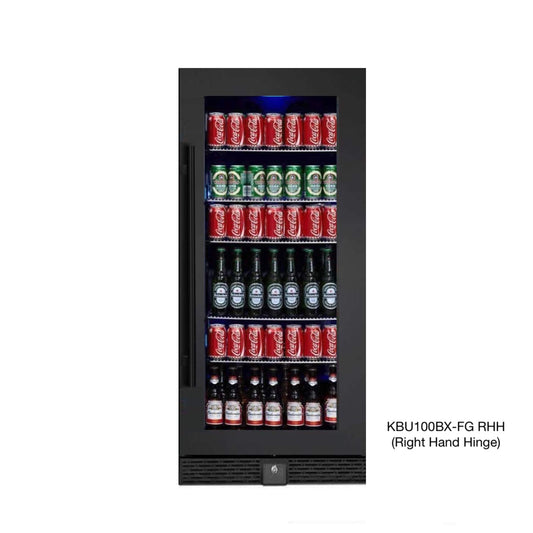 Kingsbottle 56" Tall Beverage Fridge Center Freestanding, Black KBU100BX-FG, RHH-Wine Coolers-The Wine Cooler Club