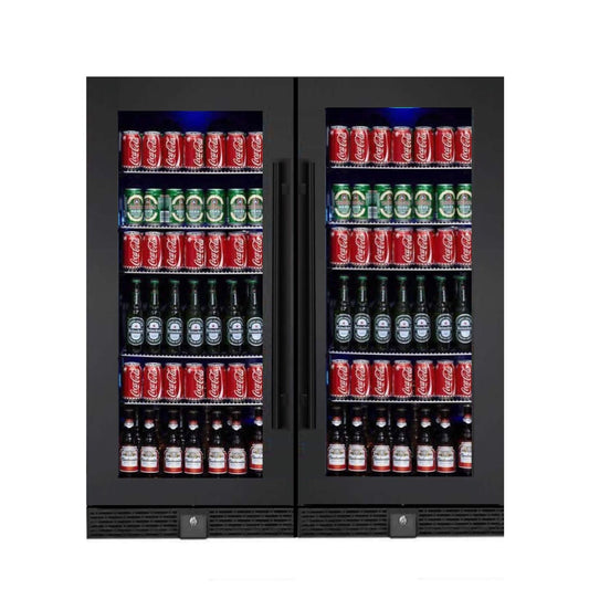 Kingsbottle 56" Tall Beverage Fridge Center Freestanding, Black KBU100BX-FG, RHH-Wine Coolers-The Wine Cooler Club